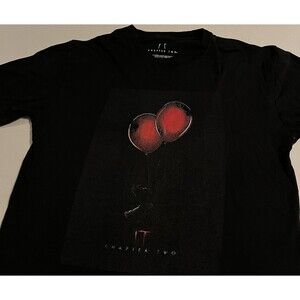 IT Chapter Two Stephen King Horror Movie Clown Balloon T-Shirt MEDIUM Black